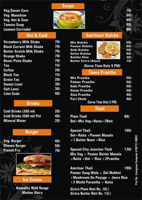 City Junction Food Point Menu, Menu for City Junction Food Point, GT ...