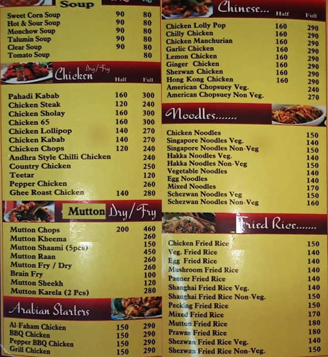 Ali S Kitchen Menu Menu For Ali S Kitchen Domlur Bangalore