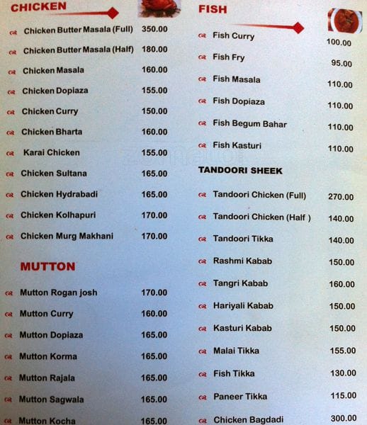 DISANG Restaurant menu