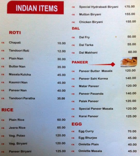 DISANG Restaurant menu
