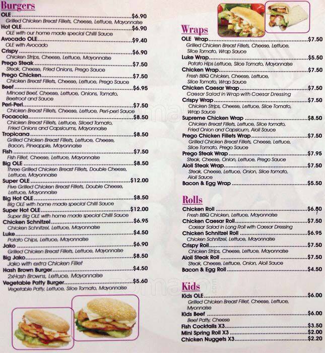 Ole Menu, Menu for Ole, Kensington, Sydney Urbanspoon/Zomato