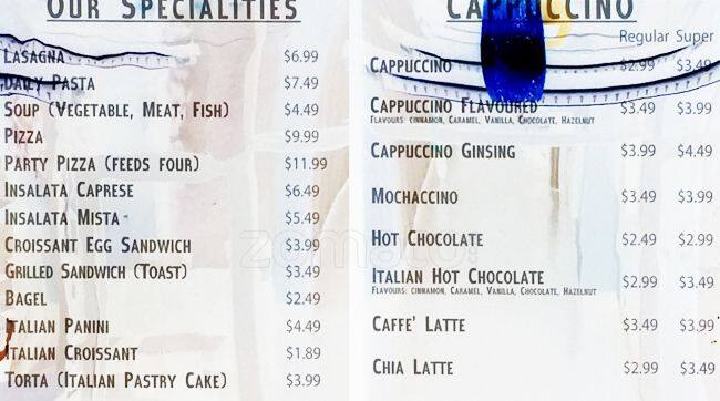 L'arte Del Caffe menu