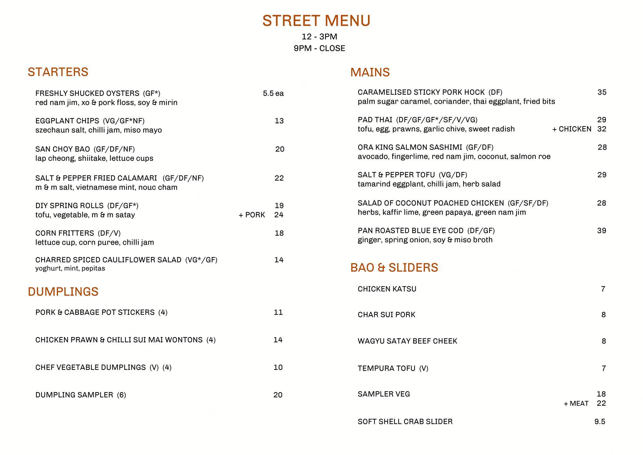 Menu of Moon & Mountain, Ballarat, Ballarat