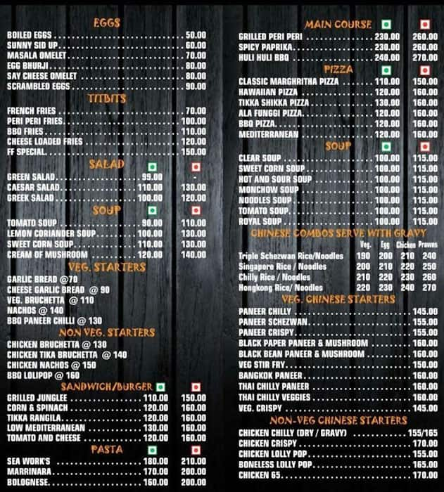 Menu Of Food Fantasy Restro Cafe, Sion, Mumbai