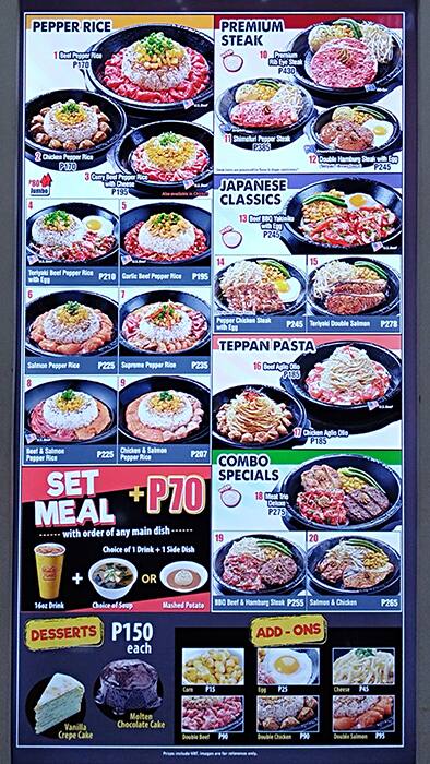 Pepper Lunch Express Menu Menu For Pepper Lunch Express New Manila