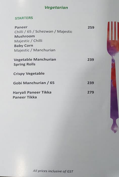 Parivaar Restaurant Radhika menu