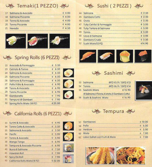 Menu di Unico 