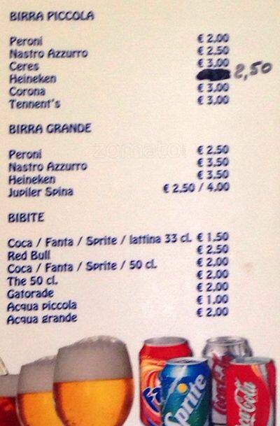 Menu di Caffetteria Doria 