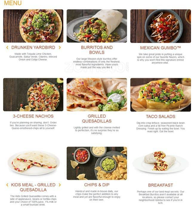 Qdoba Mexican Grill Menu, Menu for Qdoba Mexican Grill, Puyallup