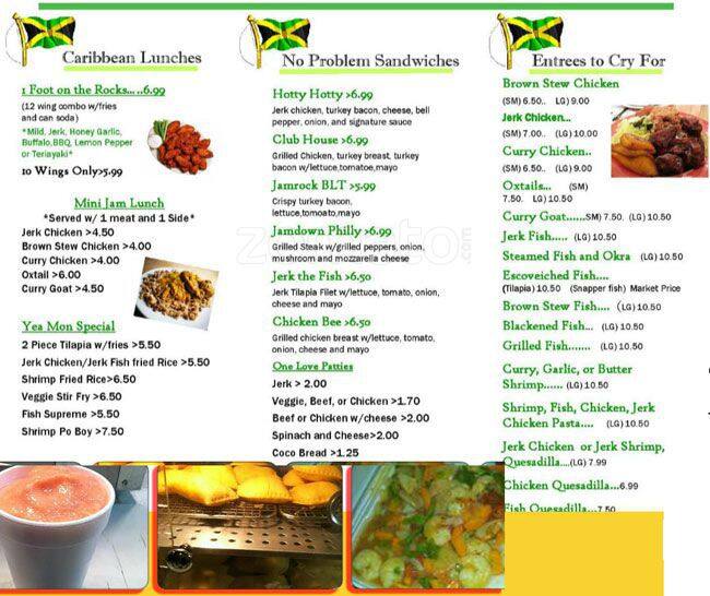 Jamrock Restaurant Menu, Menu for Jamrock Restaurant, Little Five