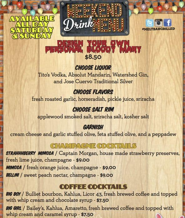 Melt Bar & Grilled Menu, Menu for Melt Bar & Grilled, Mentor, Cleveland