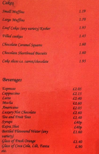 Delicacy menu