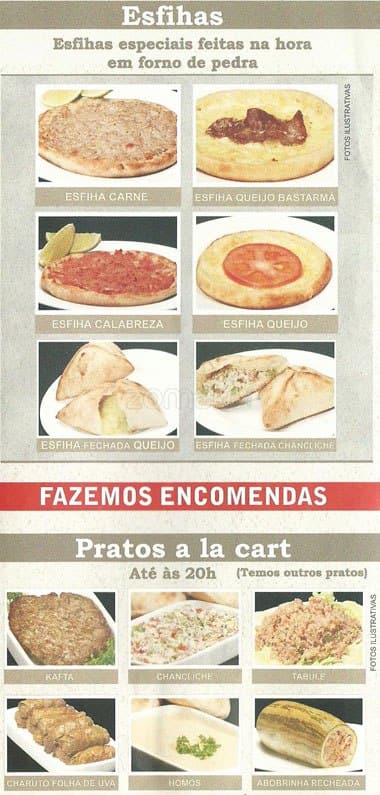 Marach Cozinha Armênia cardápio