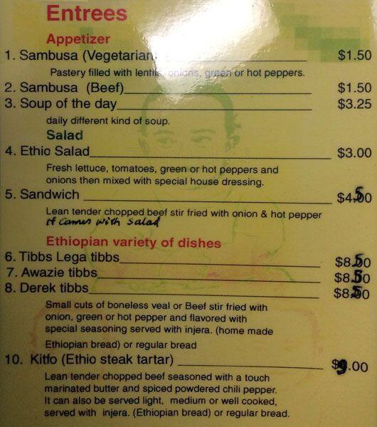 Edie's Place Bar & Cafe menu