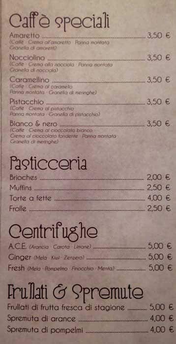 Menu di Vintage Cafe 