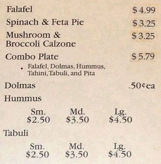 Carta de Moonlight Deli