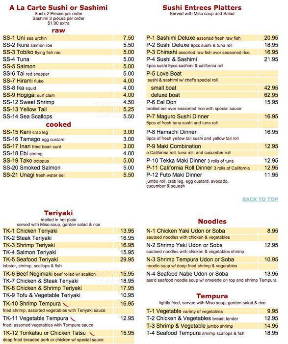 China Inn menu