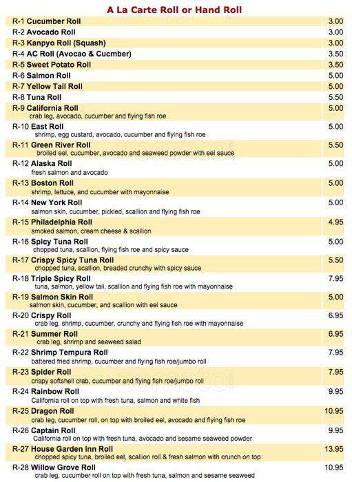 China Inn menu