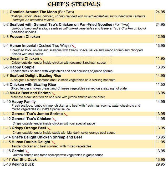China Inn menu