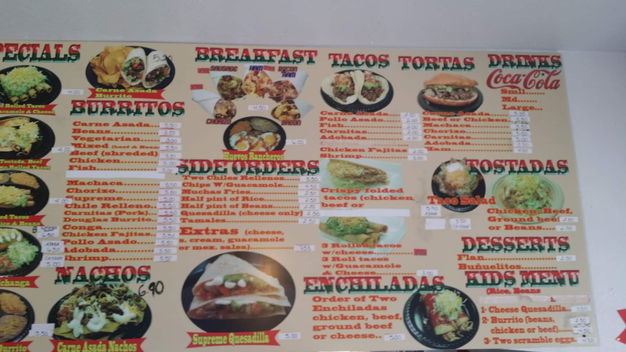 El Pato Menu, Menu for El Pato, Douglas, Douglas Urbanspoon/Zomato