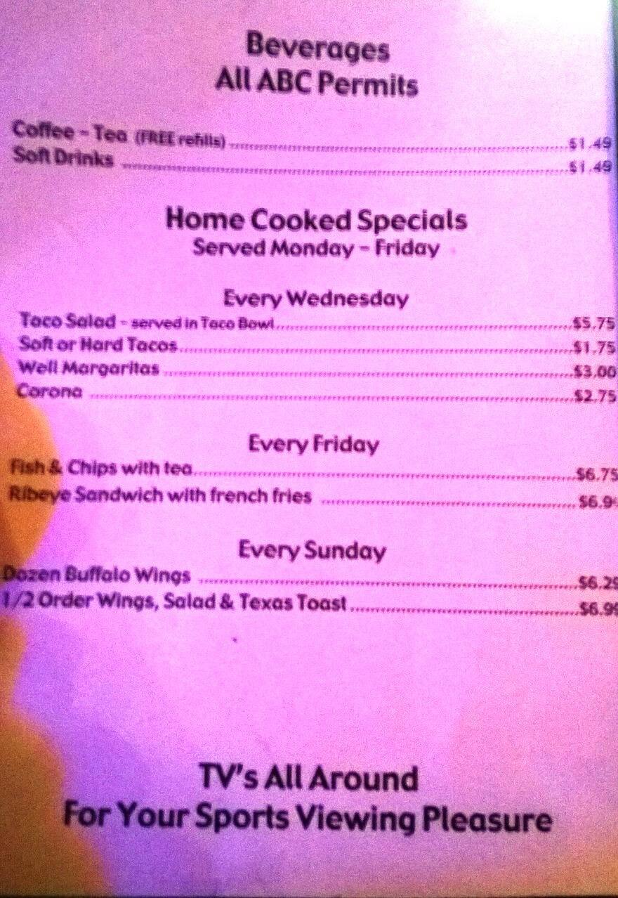 Menu at Chaser's Sports Bar & Grill, Oak Island
