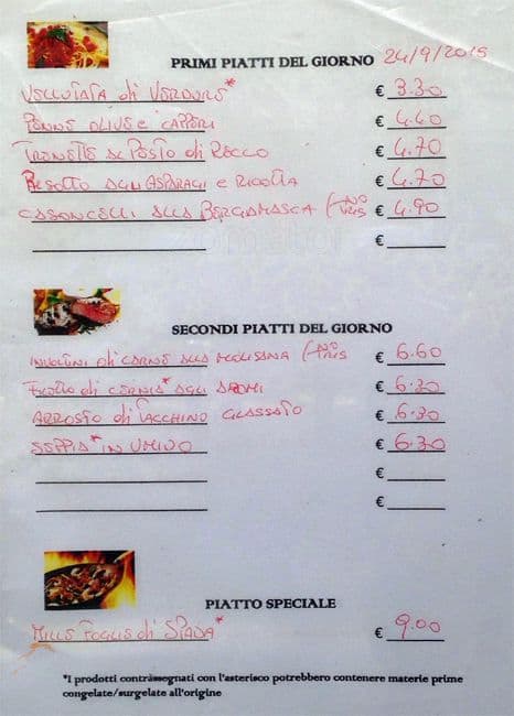 Menu di Ristorante Self Service Rita 