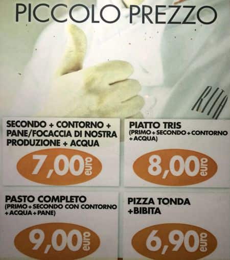 Menu di Ristorante Self Service Rita 
