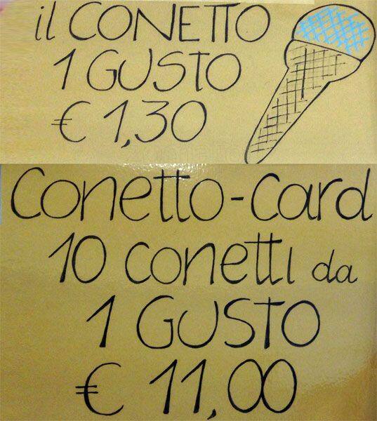 Menu di Gelateria Mister Gel 