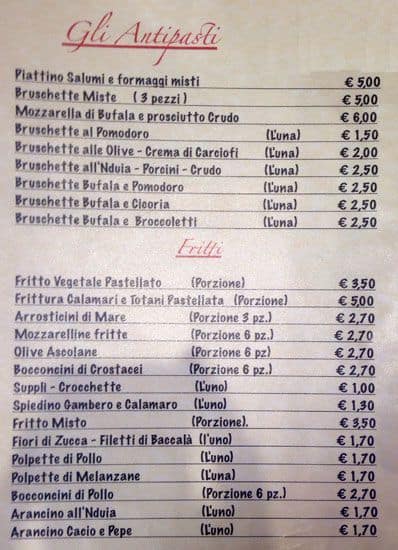 Menu di Mimì Cocó E Pizza 