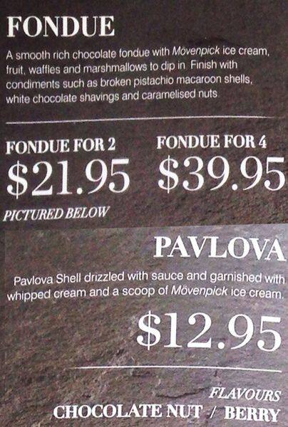 Carta de Mövenpick