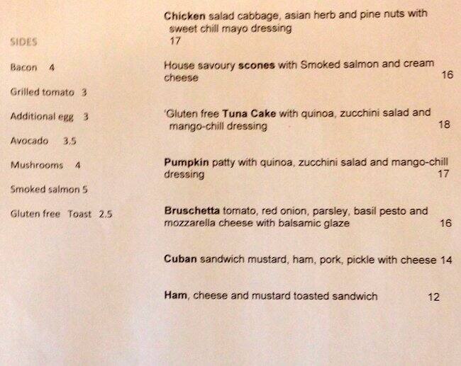 Art Starter Coffee menu, Menu restauracji Art Starter Coffee, Perth CBD