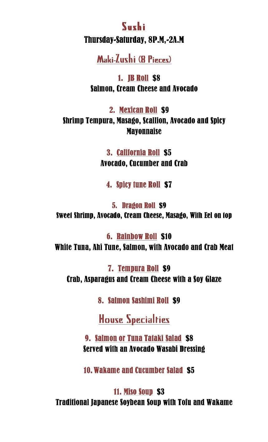 Nectar Lounge Menu, Menu for Nectar Lounge, Margate, Miami Urbanspoon