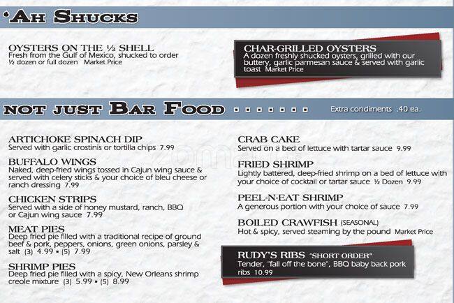 The Quarter Bar & Grill меню