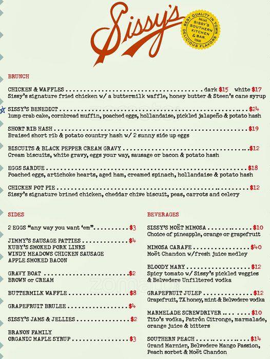 the restaurant information including the sissys southern kitchen menu items and prices may have been modified since the last website update - Sissys Southern Kitchen the restaurant information including the sissys southern kitchen menu items and prices may have been modified since the last website update - Sissys Southern Kitchen
