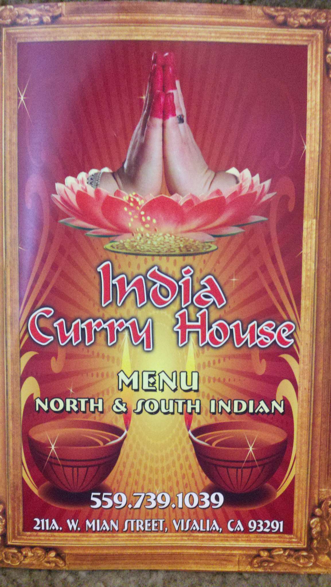 India Curry House menu, Menu restauracji India Curry House, Visalia