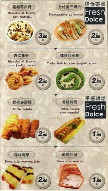 Menu di Parigi Dolci 