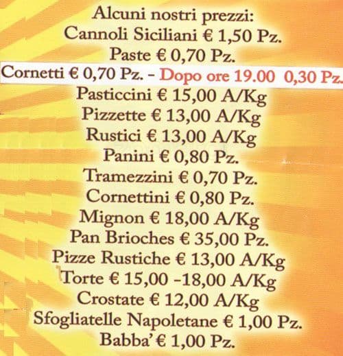 Menu di Dolciland 