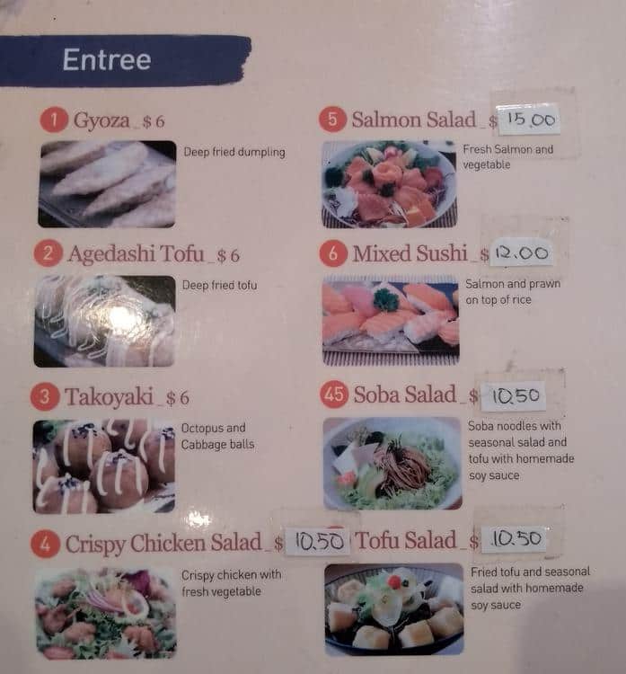 Menu at Tokyo House restaurant, Richmond, 228 Bridge Rd