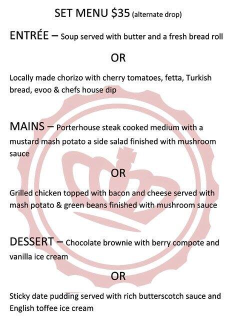 Kingsley Thai menu