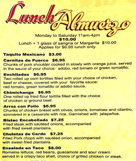 El Coyote Menu