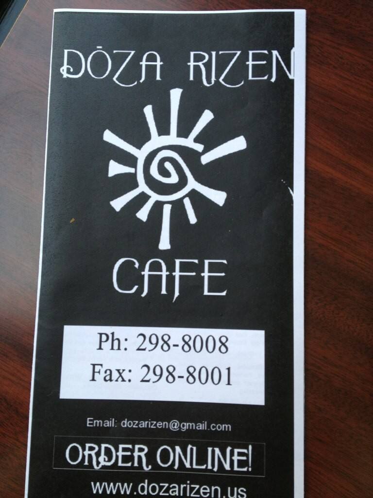Doza Rizen Cafe menu