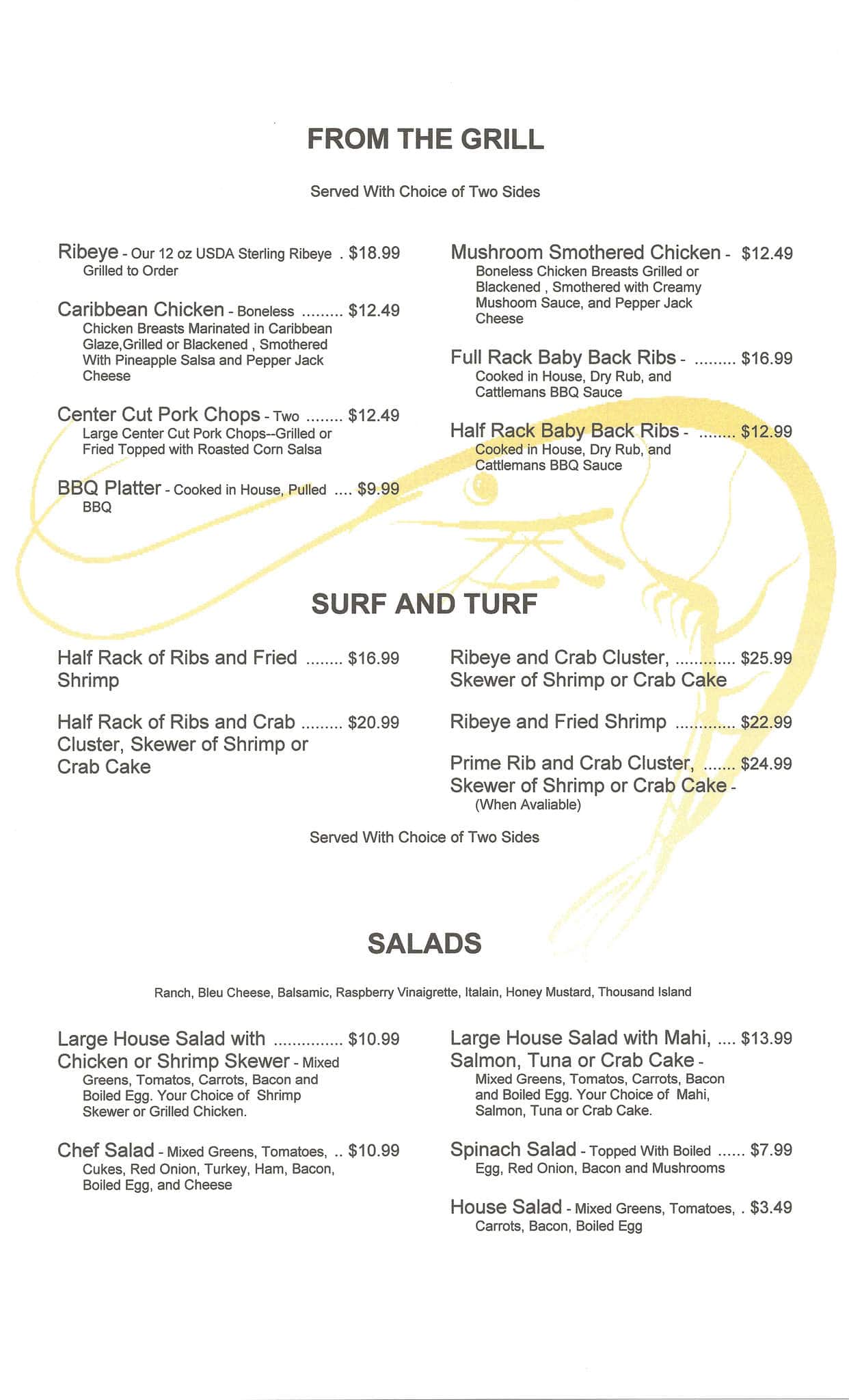 Menu at Boathouse Restaurant, Wilmington