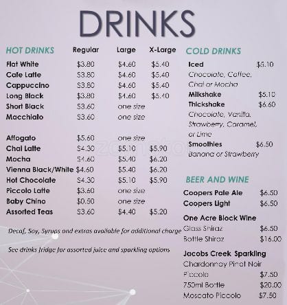 Menu at Rumours Espresso - Wohlers cafe, Mount Barker