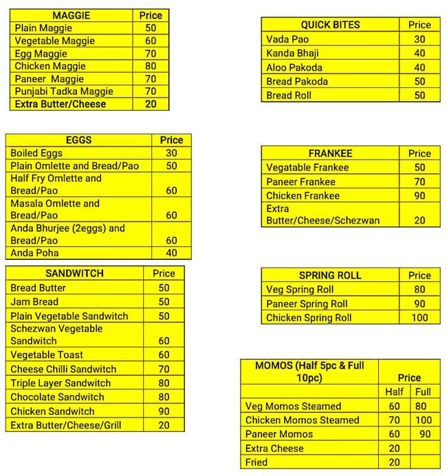 Shree Chinese center menu