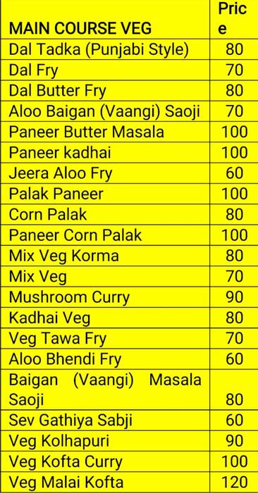 Shree Chinese center menu