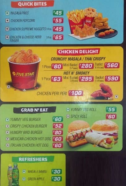 Five Star Chicken Menu, Menu for Five Star Chicken, Madipakkam, Chennai ...