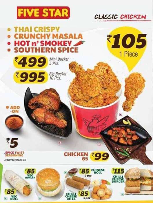 Menu Of Five Star Chicken, Porur, Chennai