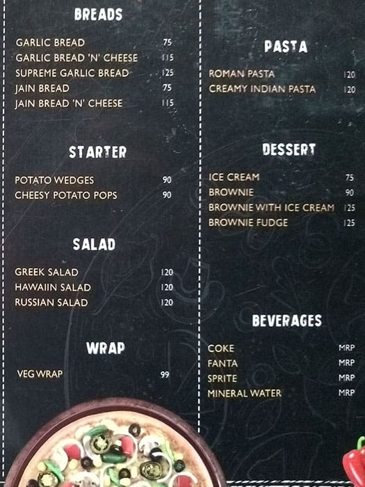 US Pizza menu