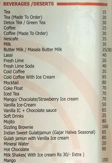 Kollage Food Court menu