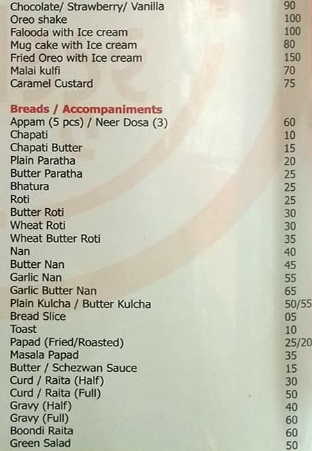 Kollage Food Court menu
